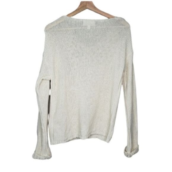 Ruby Moon Womens Ivory Knit Sweater‎ With Lace Details & Long Sleeves Size M - Picture 4 of 5